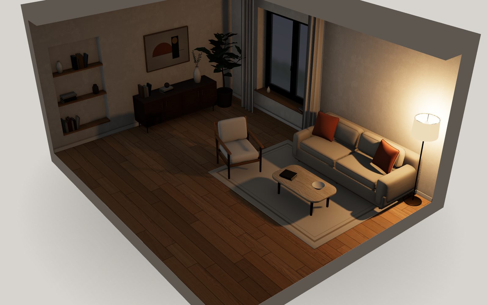 Living room cut-away – preview